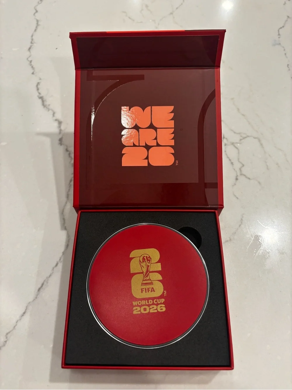 Red FIFA World Cup 2026 Wireless Charger - Official Emblem
